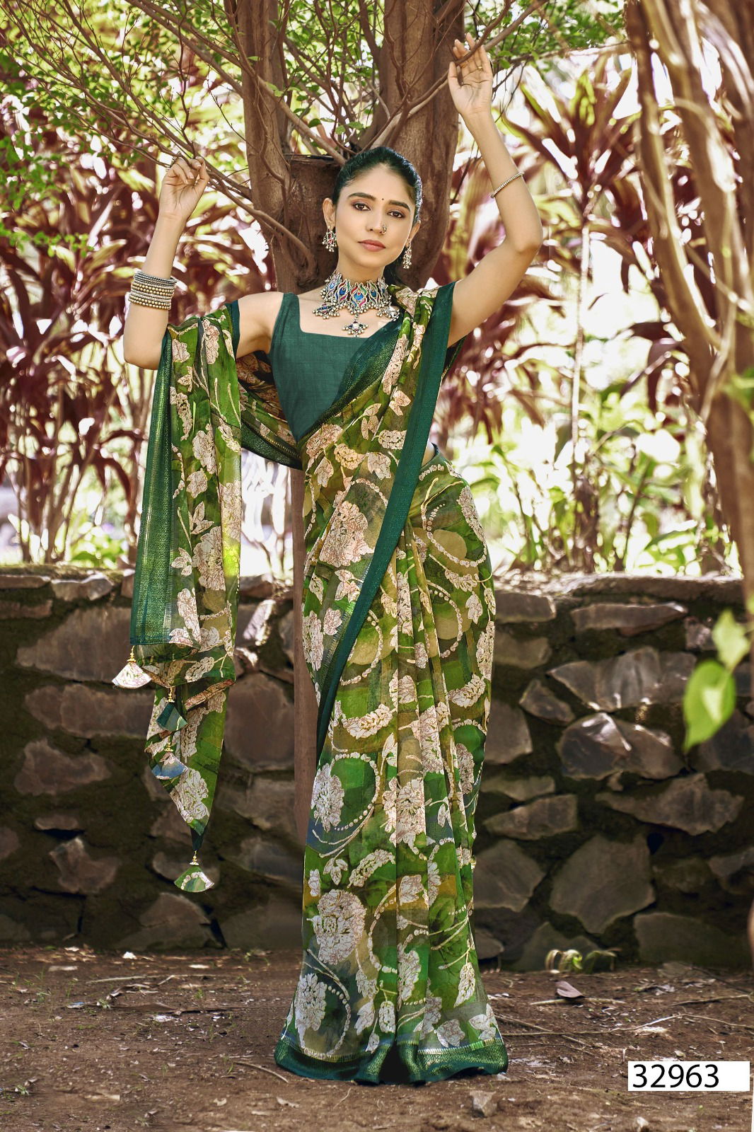Sariska Vol 12 By Vallabhi Shimmer Georgette Printed Sarees Wholesale Online